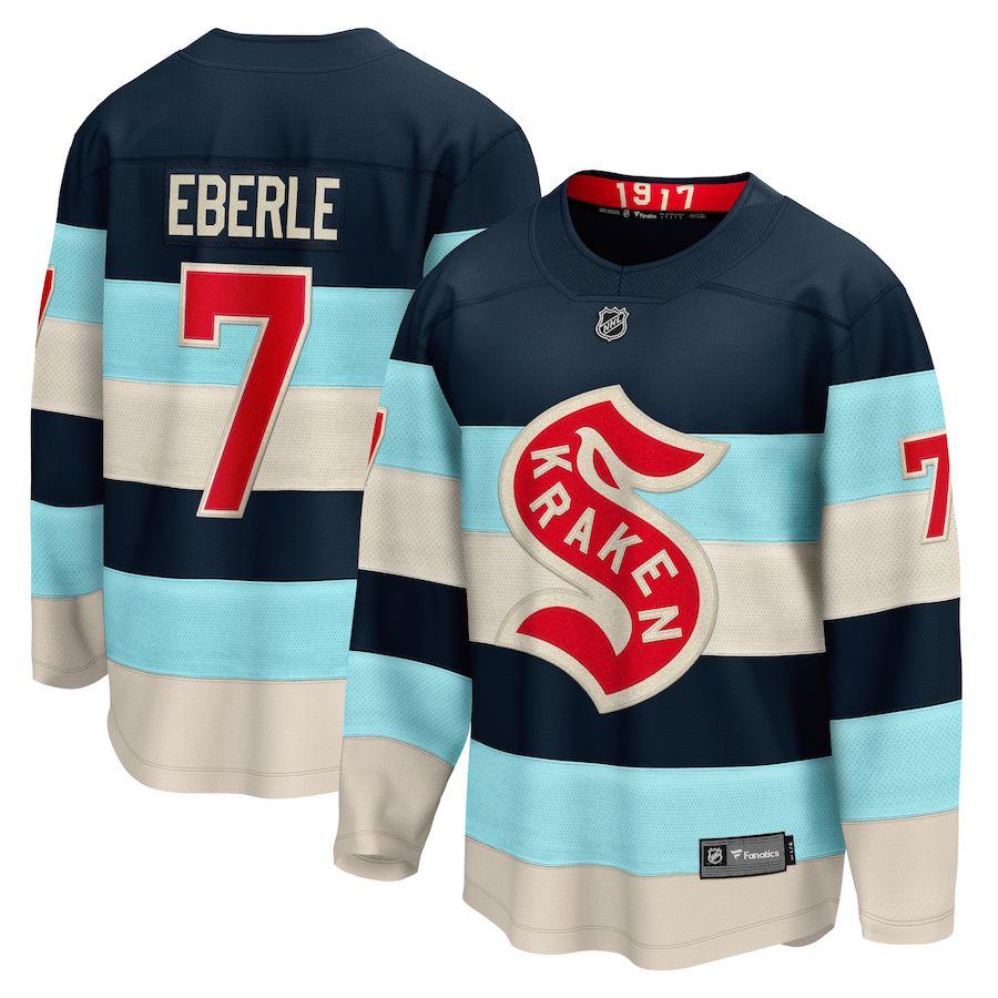Men Seattle Kraken #7 Jordan Eberle Fanatics Branded Deep Sea Blue 2024 NHL Winter Classic Breakaway Player Jersey->->NHL Jersey